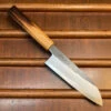 Hado Sumi 165mm Santoku Shirogami 2 Kurouchi Finish Burnt Oak