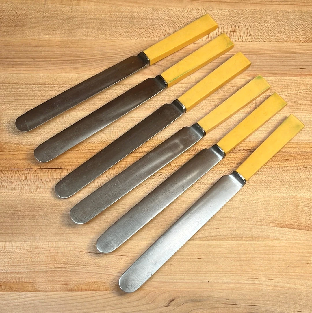 Vintage Joseph Rodgers & Sons Set Of 6 Dinner Knives Carbon Steel Edwardian ~1901-1910 - Image 4