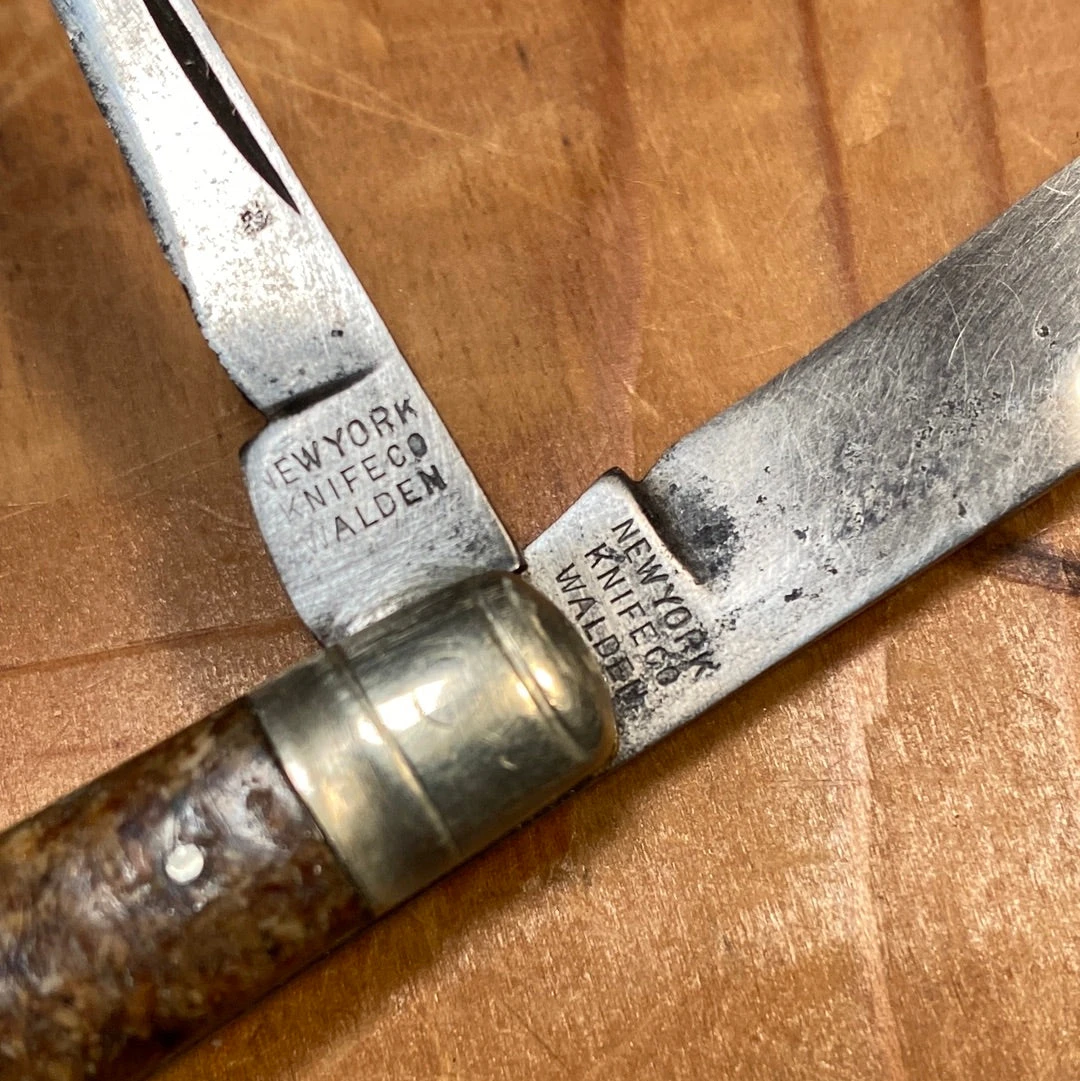 Vintage NY Knife Co 2 7/8” Dog Leg Jack Knife Pyralin 1856-1931 - Image 3