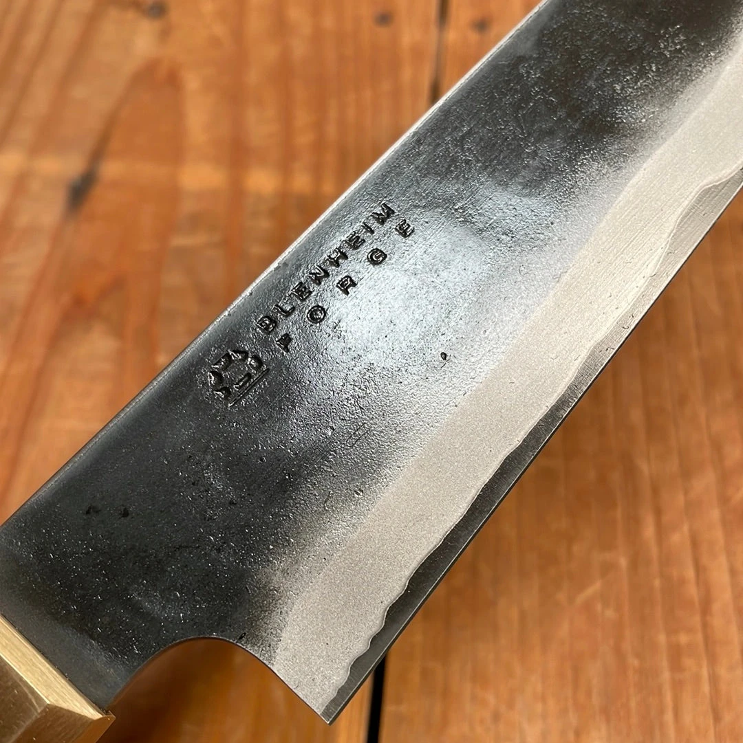 Blenheim Forge 225mm Slicer Stainless Clad Aogami Super Oak & Brass - Image 7
