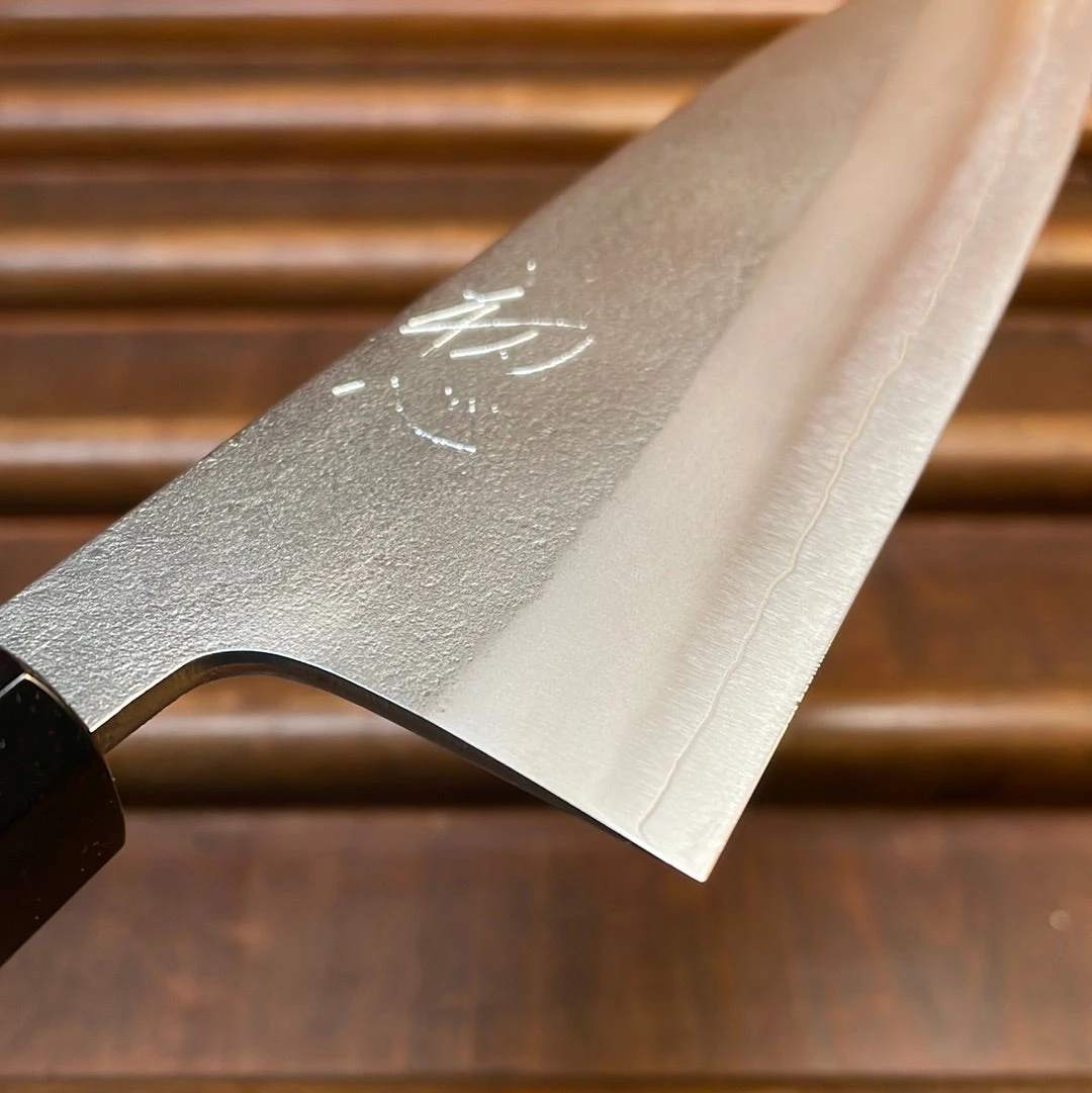 Yoshikane Hamono 165mm Santoku SKD Nashiji Teak Handle - Image 4