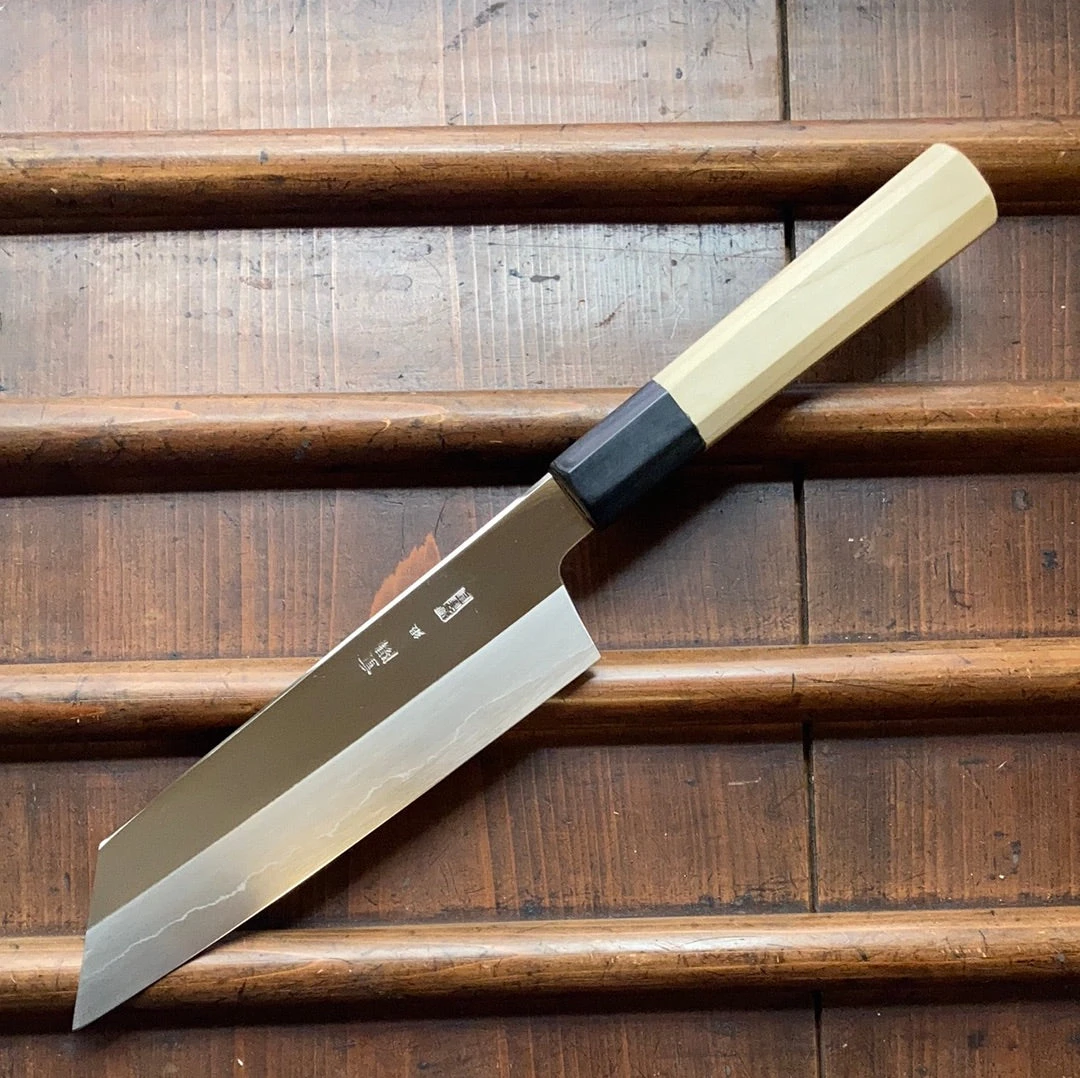 Sakai Kikumori Choyo 180mm Kiritsuke Santoku Ginsanko - Image 2