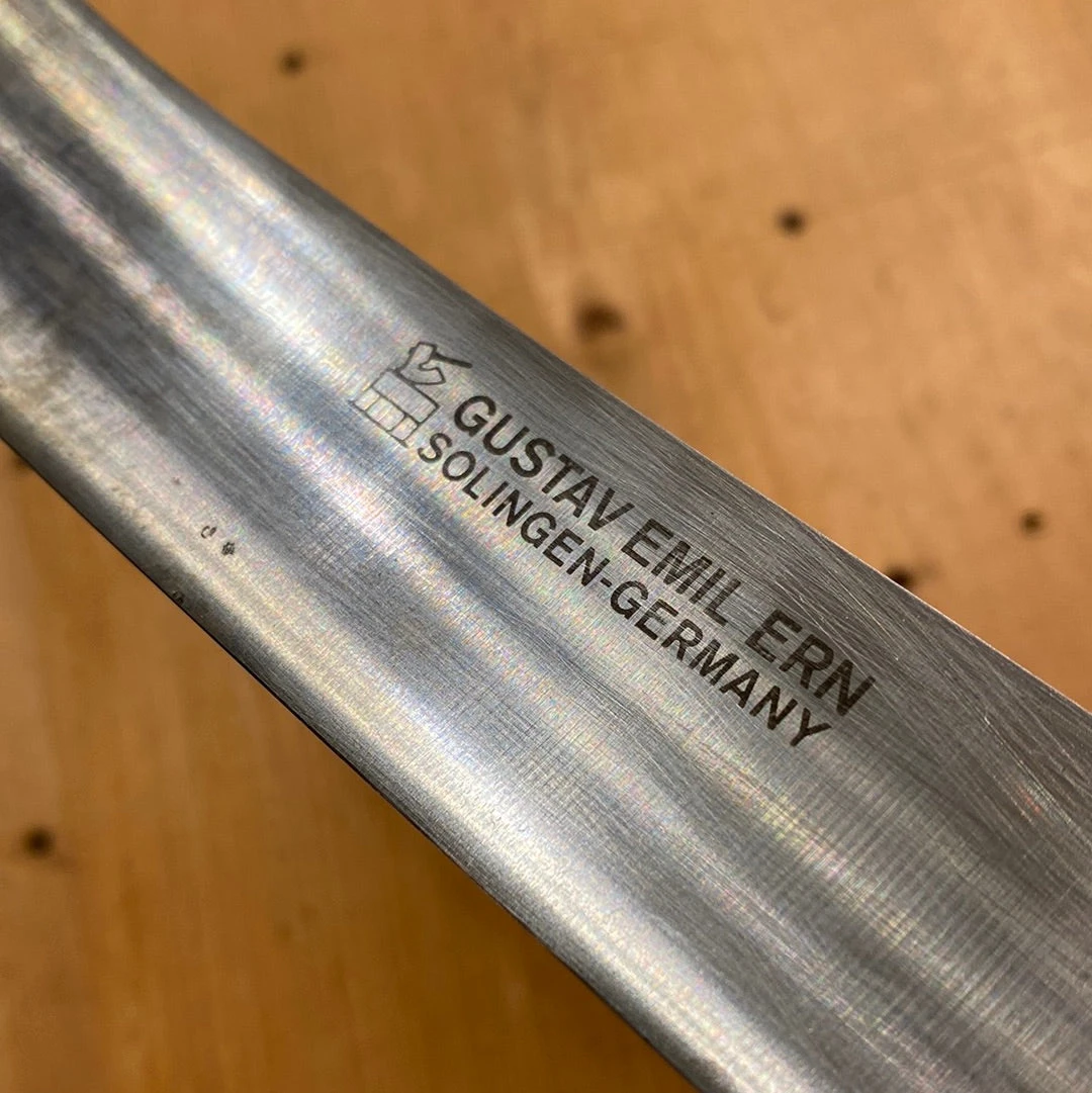 Vintage Gustav Emil Ern 10” Bullnose Butcher Knife Solingen Early 1980’s - Image 5
