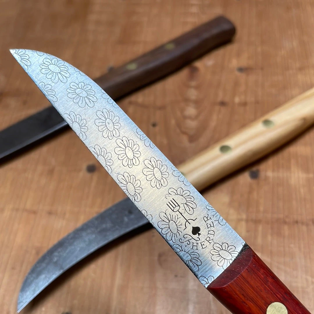 Friedr Herder Set Of 3 Paring Carbon Birdsbeak Sheepsfoot Spear Padouk Olive Walnut - Image 6