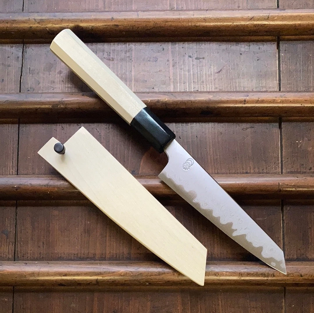 Sakai Kikumori Kikuzuki Uzu 135mm Kiritsuke Petty Aogami 1 With Saya