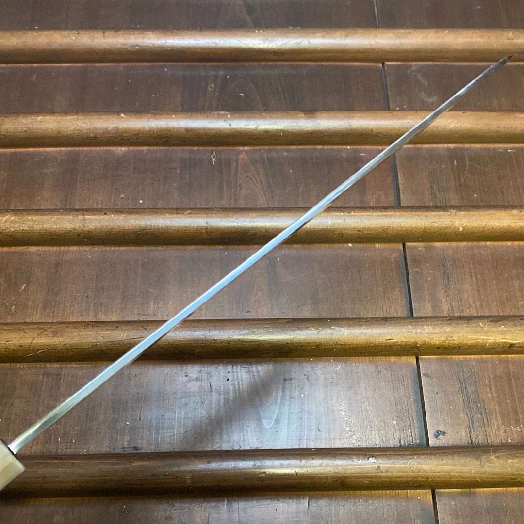 Hitohira Tanaka Manzo 300mm LEFTY Kiritsuke Yanagi Aogami 1 Damascus Ebony W/ Saya - Image 7