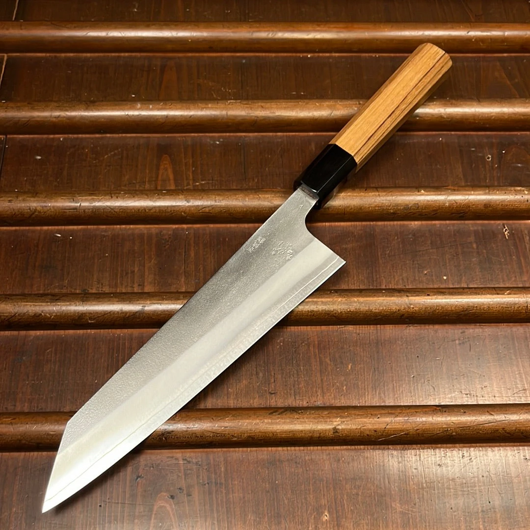 Yoshikane Hamono 210mm Kiritsuke Gyuto SKD Nashiji Teak Handle - Image 2