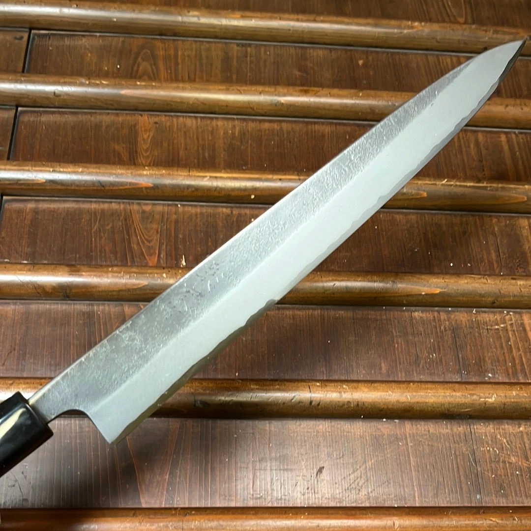 Wakui 270mm Sujihiki Stainless Clad Aogami 2 Nashiji Warikomi Chestnut - Image 2