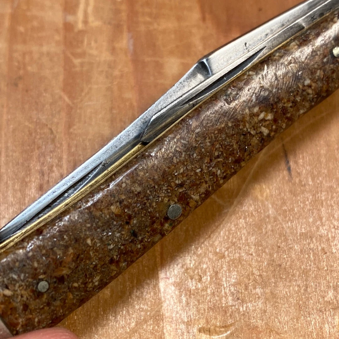 Vintage NY Knife Co 2 7/8” Dog Leg Jack Knife Pyralin 1856-1931 - Image 5