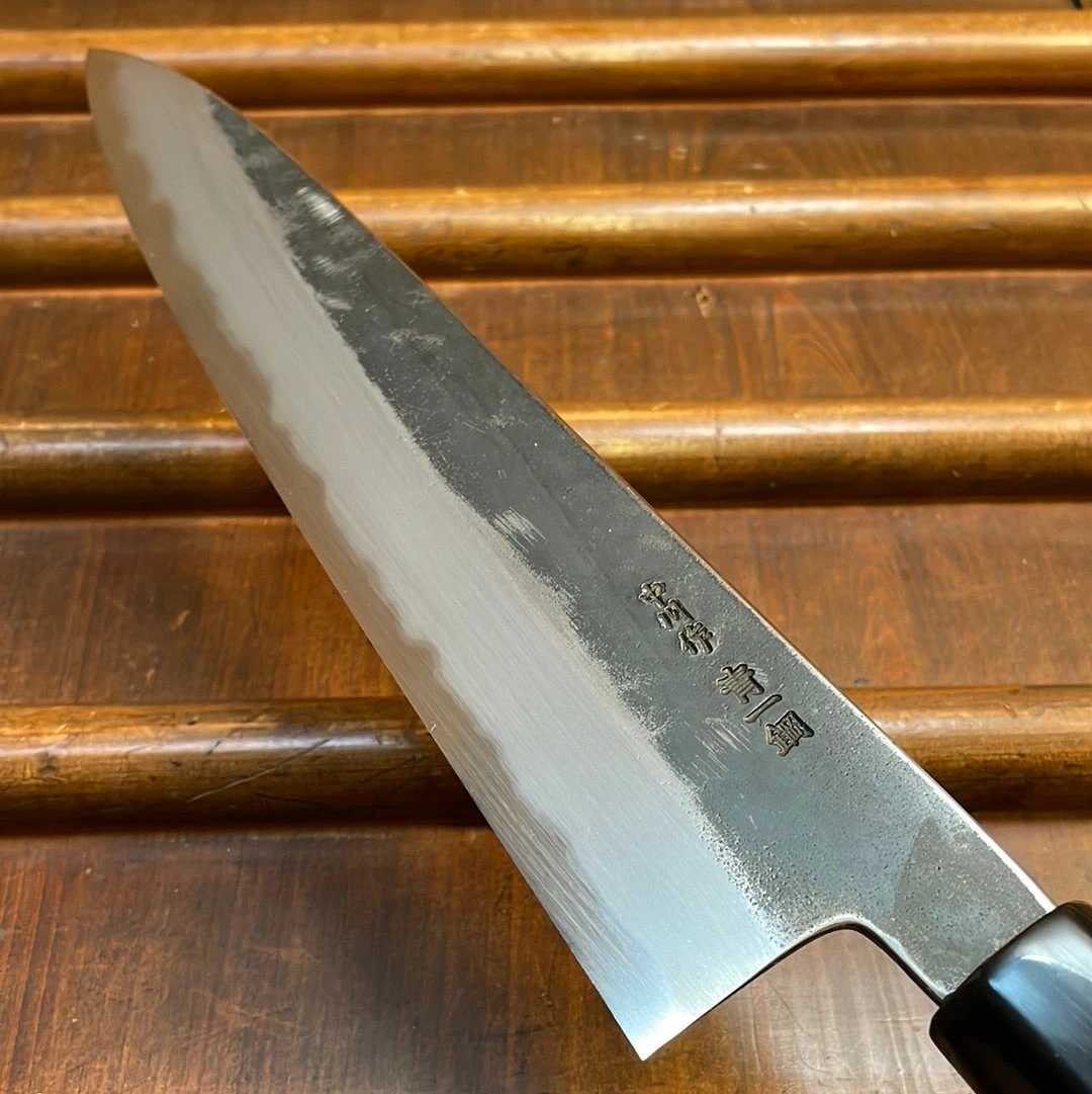 Sakai Kikumori Nakagawa 240mm Gyuto Aogami 1 Kurouchi Burnt Chestnut W/ Saya - Image 4