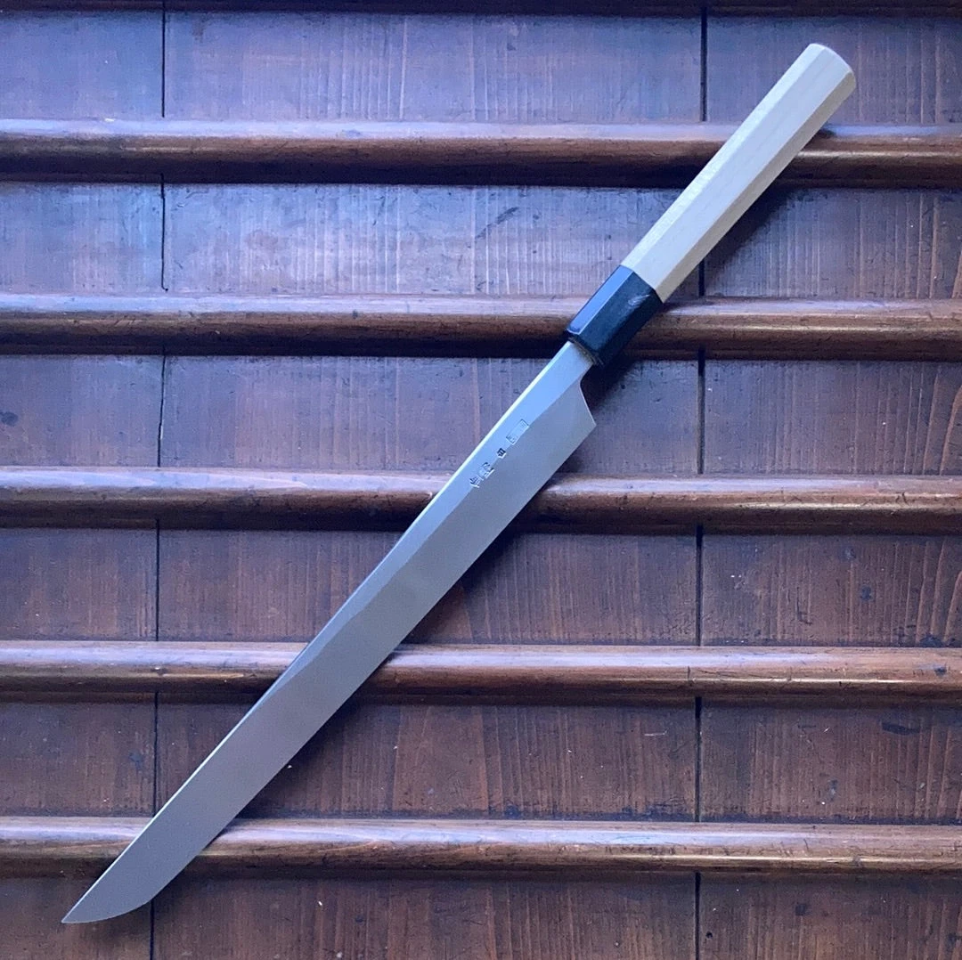 Sakai Kikumori Choyo 300mm Sakimaru Takohiki Shirogami 2 With Saya - Image 3
