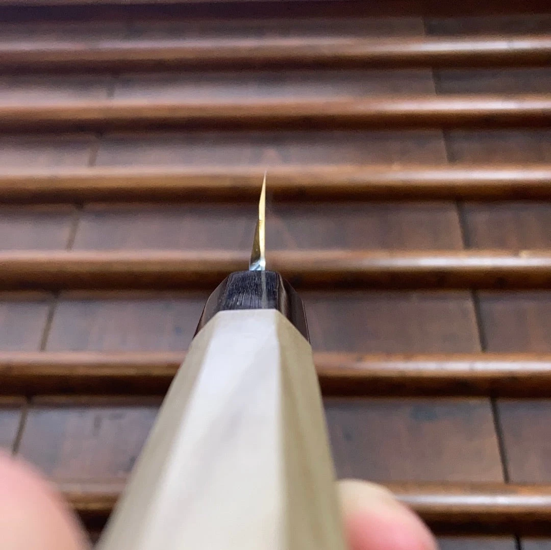 Sakai Kikumori Kikuzuki Uzu 300mm Kiritsuke Yanagi Aogami 1 With Saya - Image 10