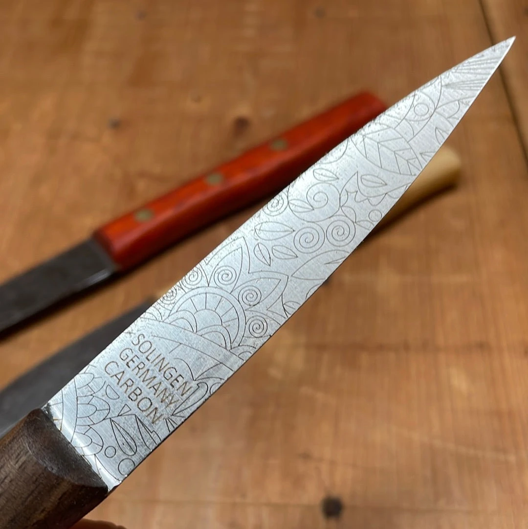 Friedr Herder Set Of 3 Paring Carbon Birdsbeak Sheepsfoot Spear Padouk Olive Walnut - Image 9