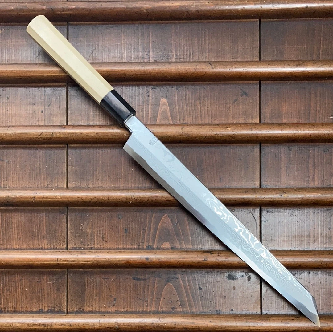 Sakai Kikumori Kikuzuki Uzu 300mm Kiritsuke Yanagi Aogami 1 With Saya - Image 2