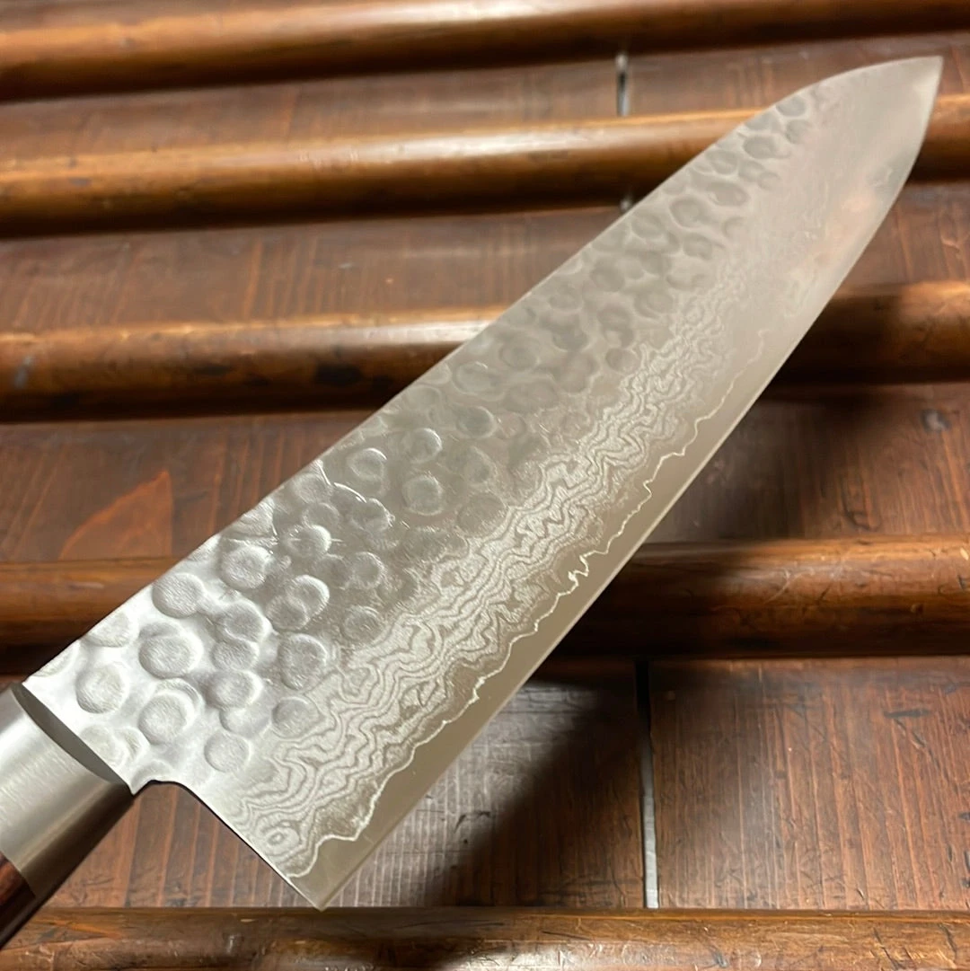 Hitohira HG 210mm Gyuto Stainless Suminagashi Tsuchime - Image 4