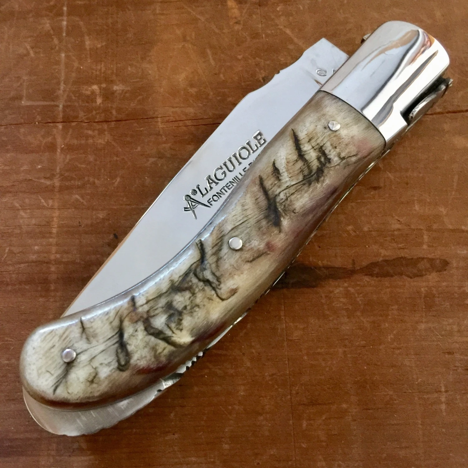 Fontenille Pataud Laguiole Sport 13cm Pocket Knife Ram Horn Lockback - Image 4