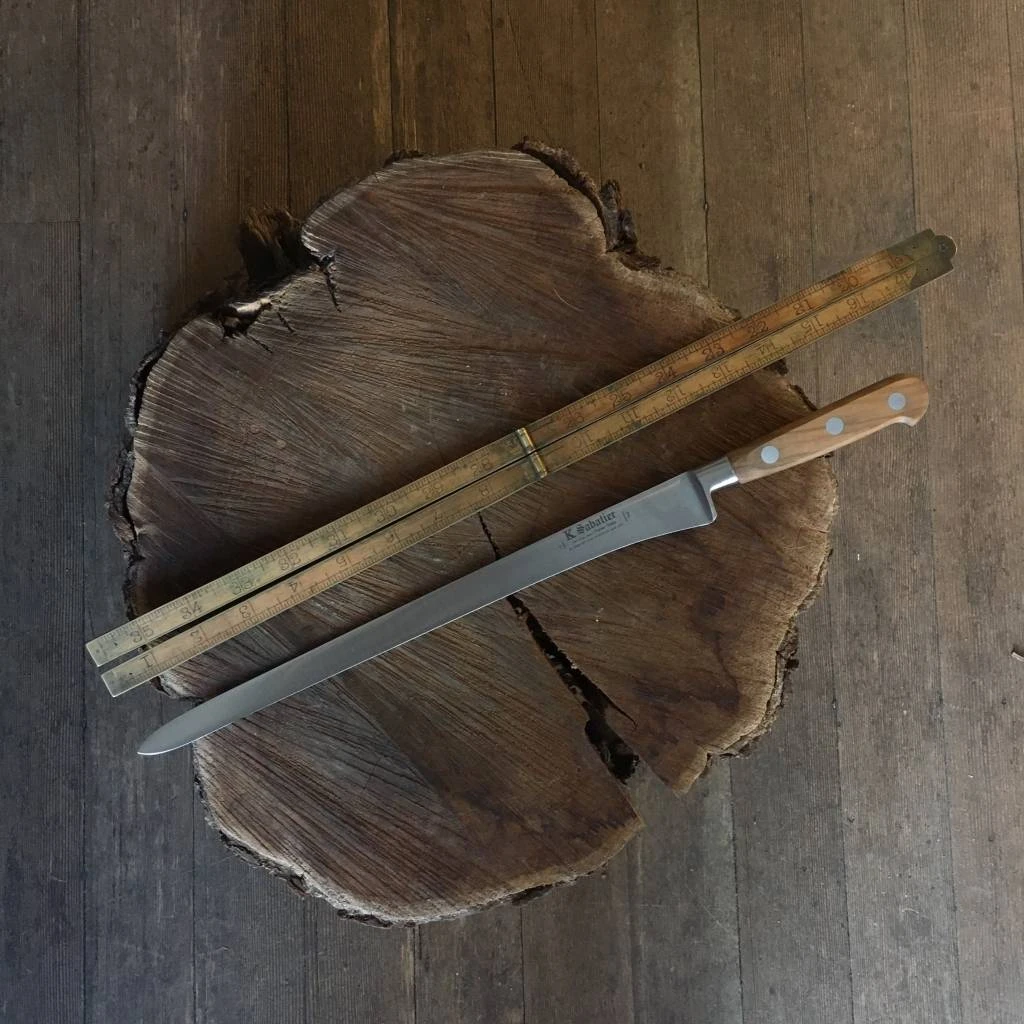 K Sabatier Authentique 12" Flexible Salmon Slicer Stainless Olive - Image 2